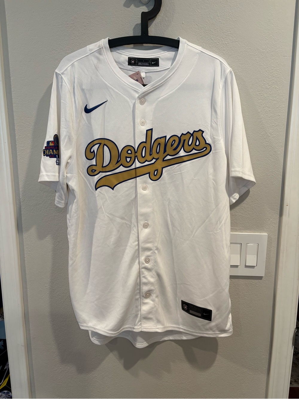 Nike Men's White Los Angeles Dodgers 2024 Gold Collection Baseball Jersey Sz L - Picture 3 of 12